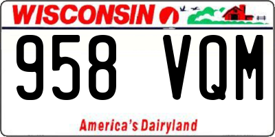 WI license plate 958VQM