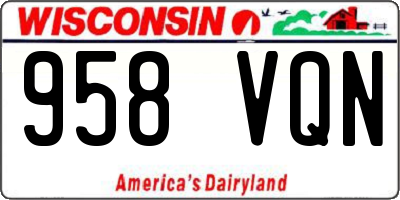 WI license plate 958VQN