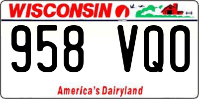 WI license plate 958VQO