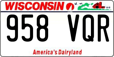 WI license plate 958VQR