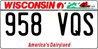 WI license plate 958VQS