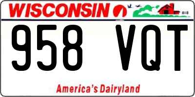 WI license plate 958VQT