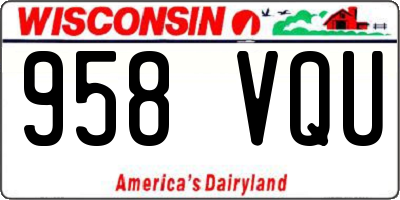 WI license plate 958VQU