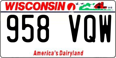 WI license plate 958VQW