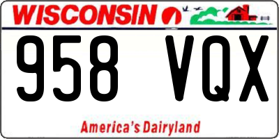 WI license plate 958VQX