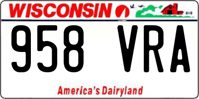 WI license plate 958VRA