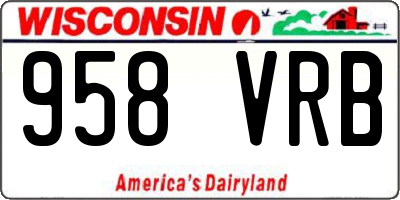 WI license plate 958VRB