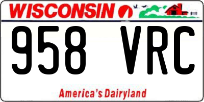 WI license plate 958VRC