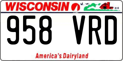 WI license plate 958VRD