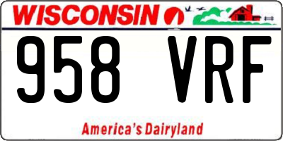 WI license plate 958VRF