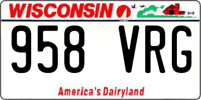 WI license plate 958VRG