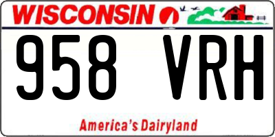 WI license plate 958VRH