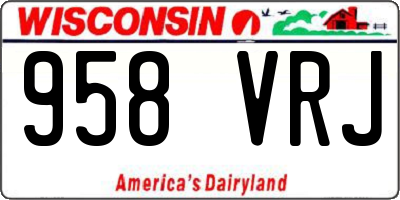 WI license plate 958VRJ