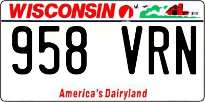 WI license plate 958VRN