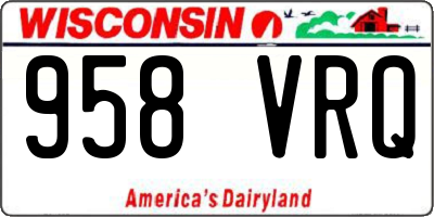 WI license plate 958VRQ