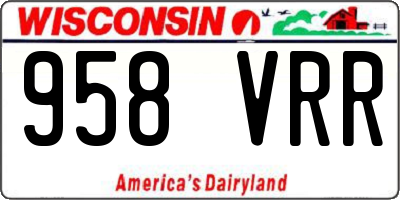 WI license plate 958VRR