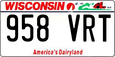 WI license plate 958VRT