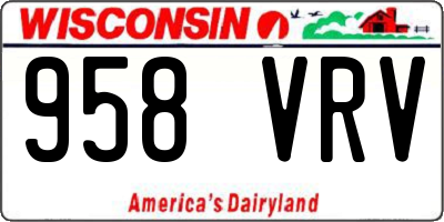 WI license plate 958VRV