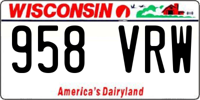 WI license plate 958VRW