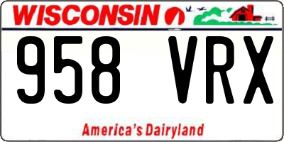 WI license plate 958VRX