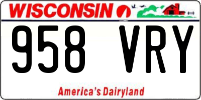 WI license plate 958VRY