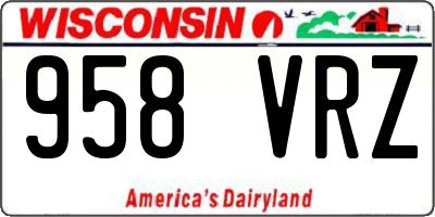 WI license plate 958VRZ