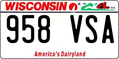 WI license plate 958VSA