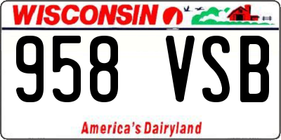 WI license plate 958VSB