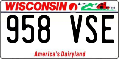 WI license plate 958VSE