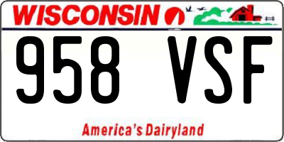WI license plate 958VSF