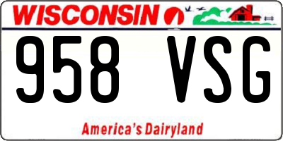 WI license plate 958VSG