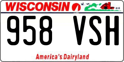 WI license plate 958VSH