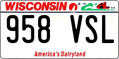 WI license plate 958VSL