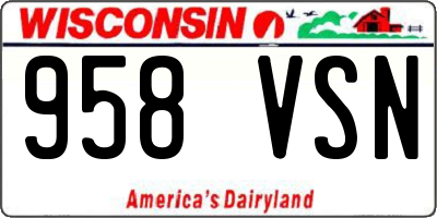 WI license plate 958VSN