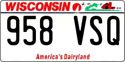 WI license plate 958VSQ