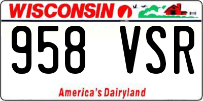 WI license plate 958VSR