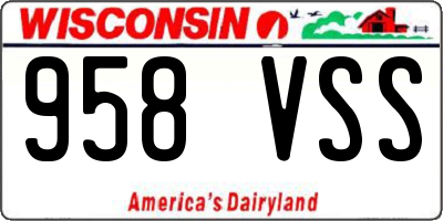 WI license plate 958VSS