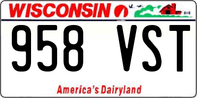 WI license plate 958VST