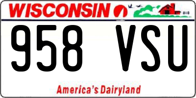 WI license plate 958VSU
