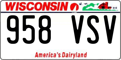 WI license plate 958VSV