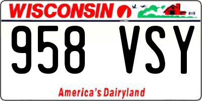 WI license plate 958VSY