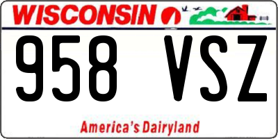 WI license plate 958VSZ