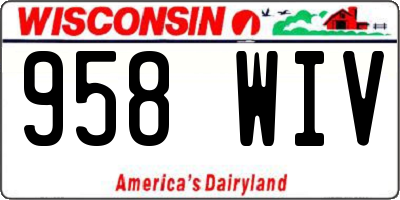WI license plate 958WIV