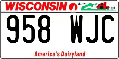 WI license plate 958WJC