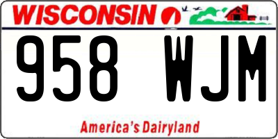 WI license plate 958WJM