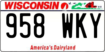 WI license plate 958WKY