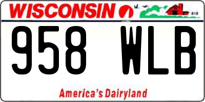 WI license plate 958WLB