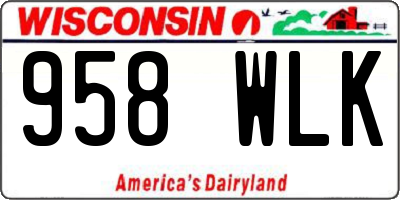 WI license plate 958WLK