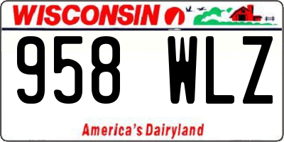 WI license plate 958WLZ