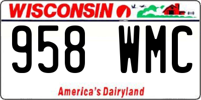 WI license plate 958WMC